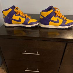 Nike Dunk High Yellow Purple Sneakers
