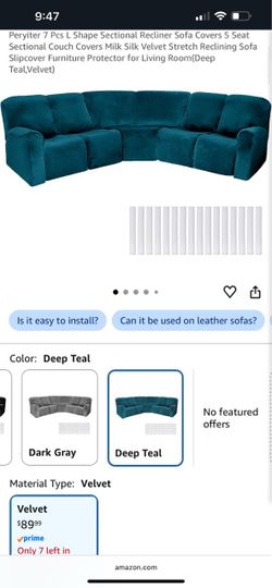 Velvet Slipcover Sectional Couch