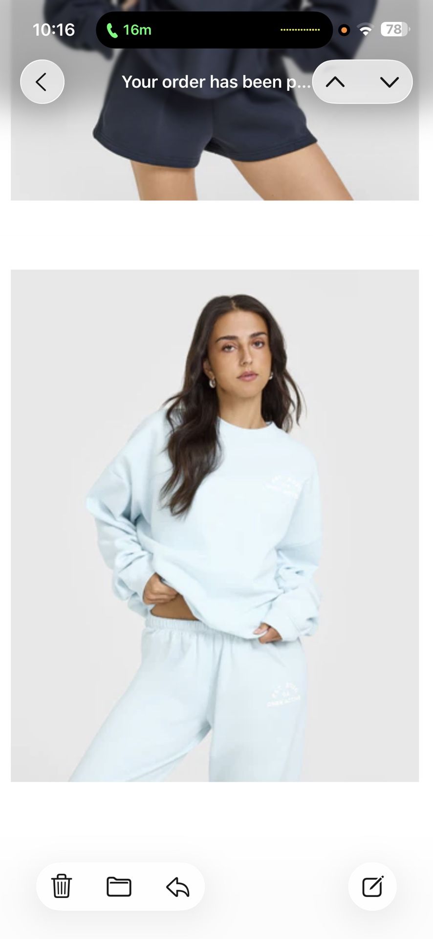 ONER ACTIVE CLOUE BLUE SWEATSHIRT XS