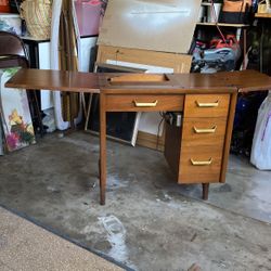 Solid Wood  Sewing Machine Table Vintage