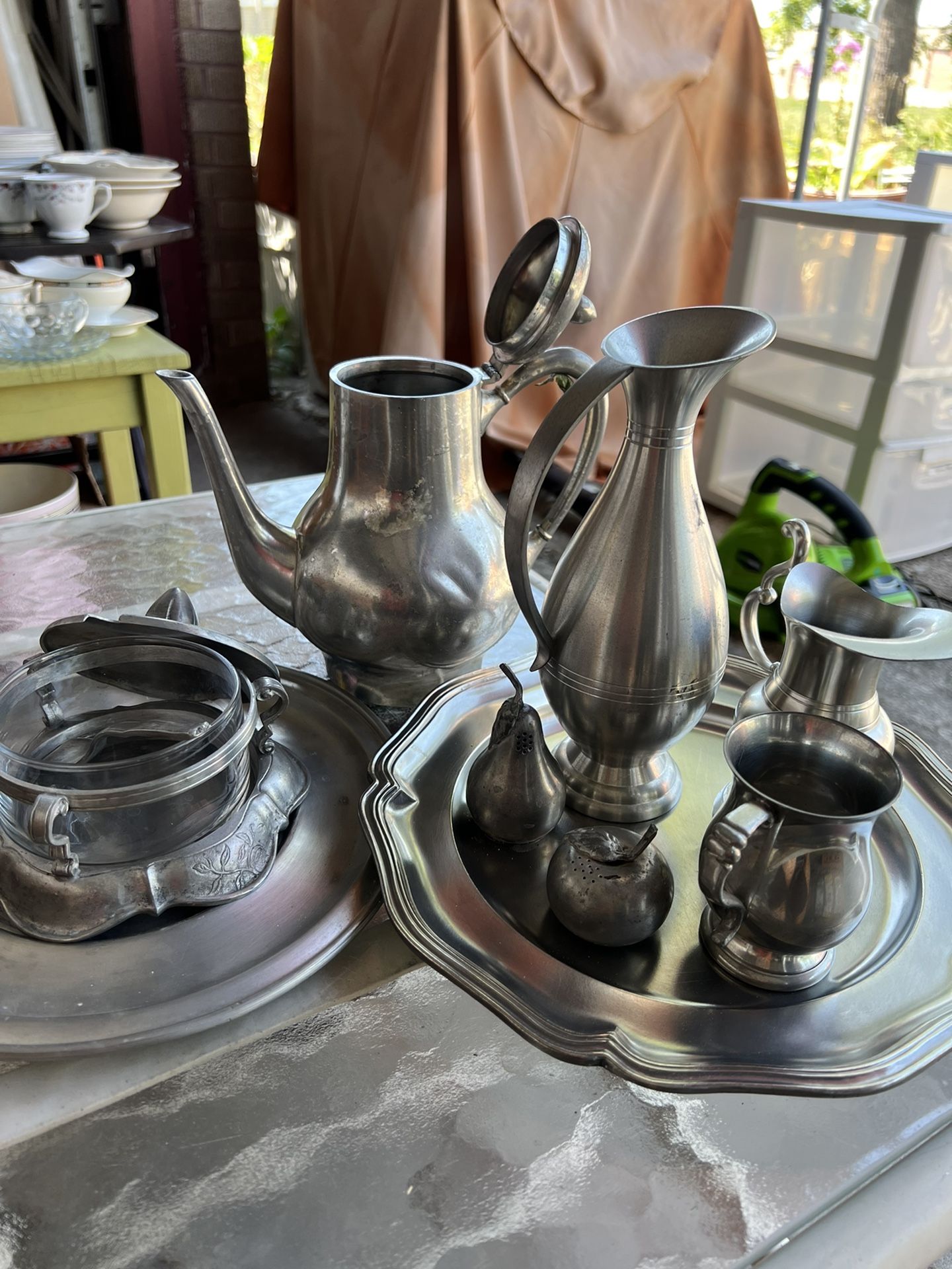 Mixed Pewter Collectible Drink Set9 Pieces.