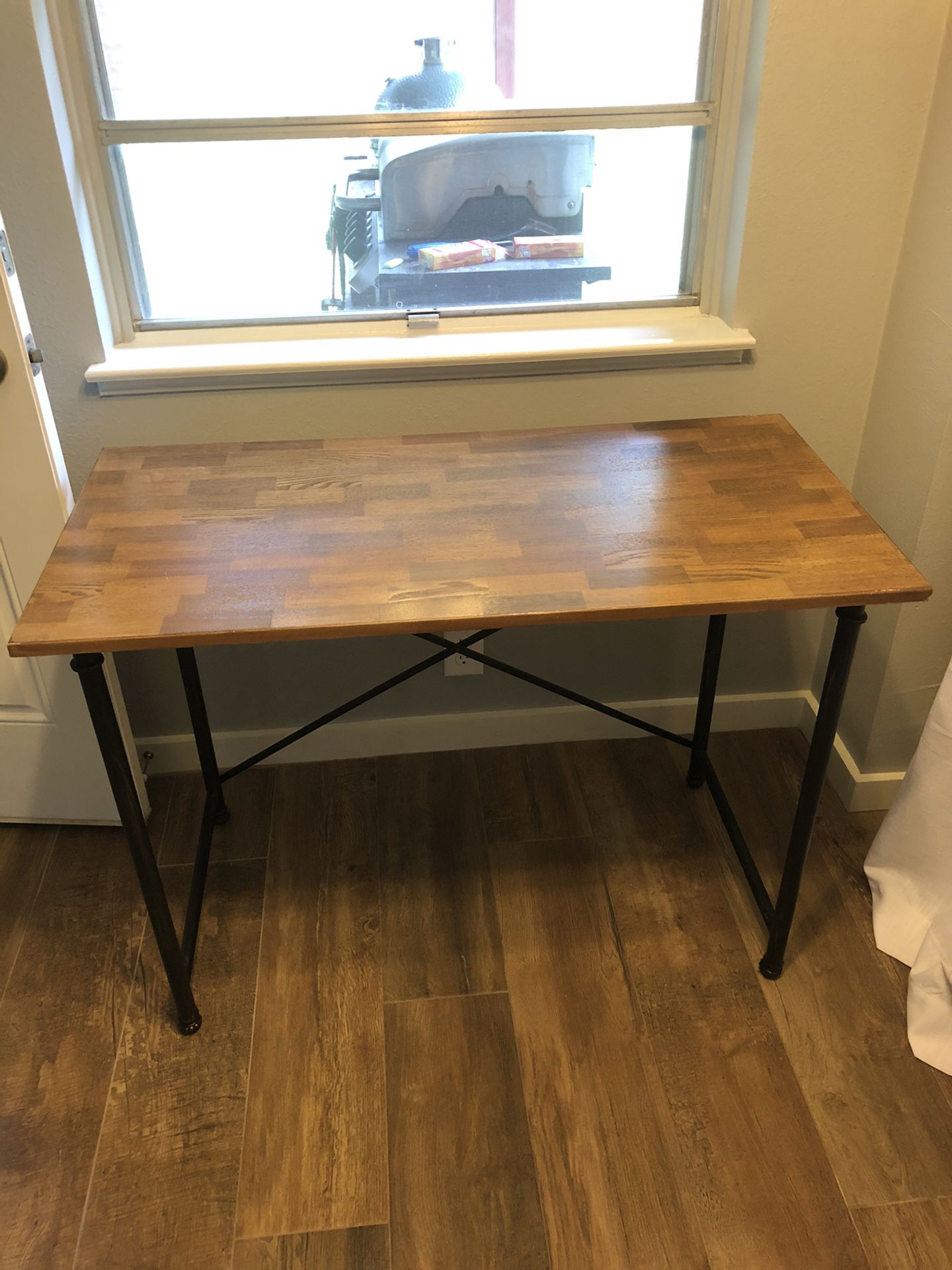 Metal and wood desk