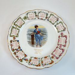 Antique 1909 Calendar China Plate