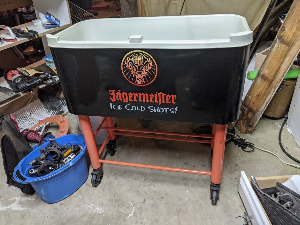Jagermeister rolling cooler promotional beer tub pool deck party man cave
