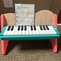 B Toys Wooden Toy Piano with Color-Coded Keys & Songbook