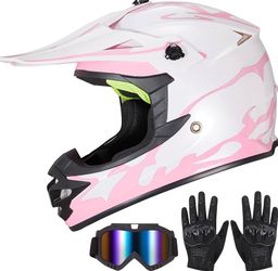 Youth Kids XL Dirt Bike Helmet,DOT Approved Full Face Motocross Set