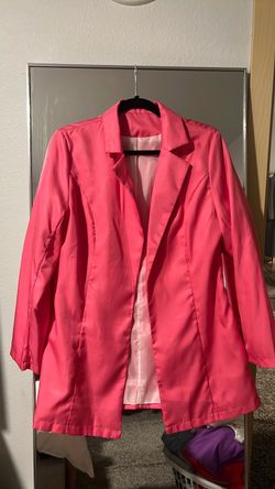 Hot Pink Open-Front Blazer Jacket
