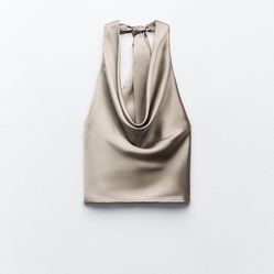 Zara Satin Halter Top - XS