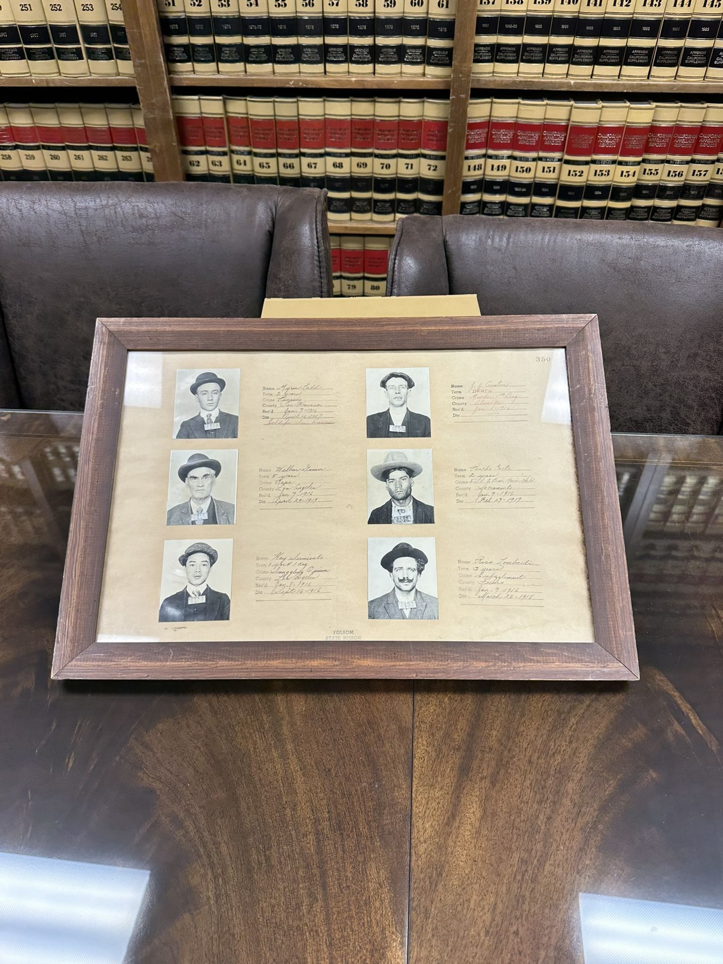 1919 Folsom State Prison Booking Pages (Six Mugshots)
