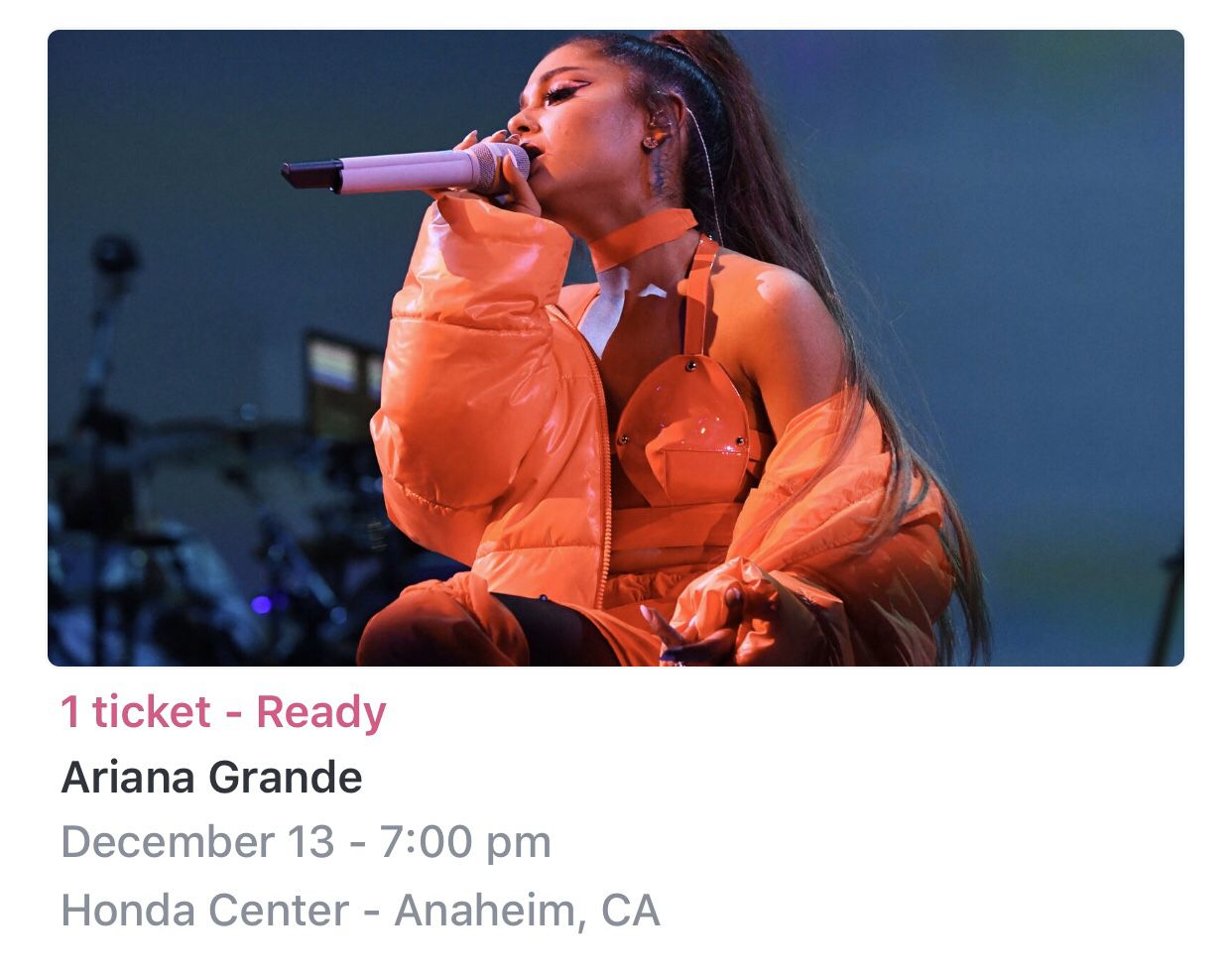 Ariana Grande Honda Center 12/13/19 1 TICKET!