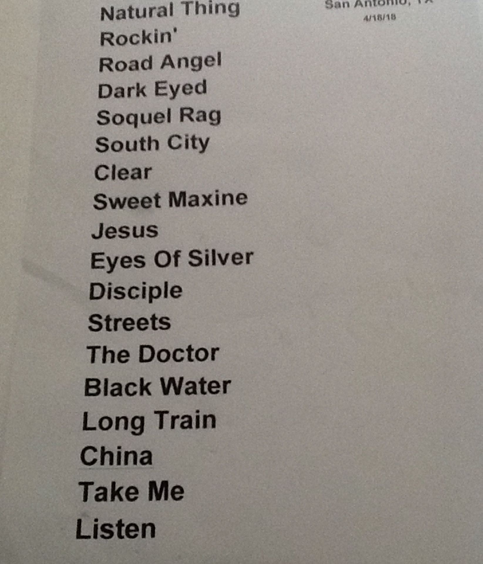 Concert song list of Doobie Brothers