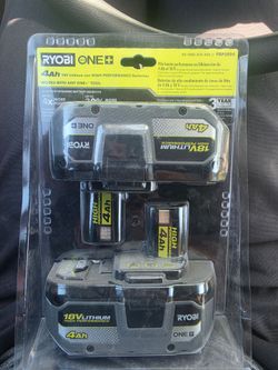 2 New Ryobi 4ah batteries