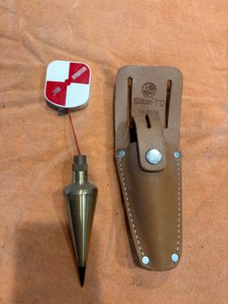 Brass Plumb Bob with Gammon Reel and SitePro Leather Case