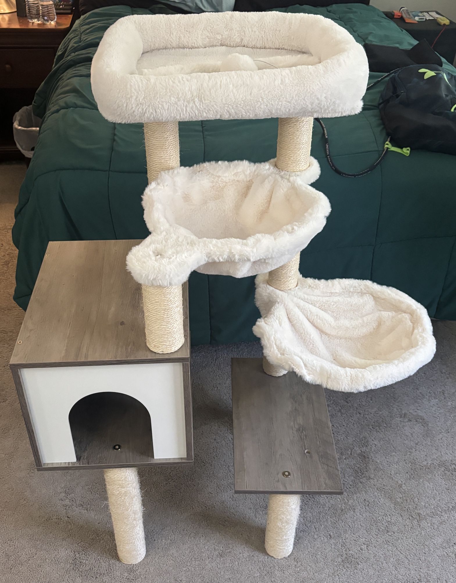 Cat Tree Tower (42 inches/3 feet 6 inches) & Cat Wand & ball Toy