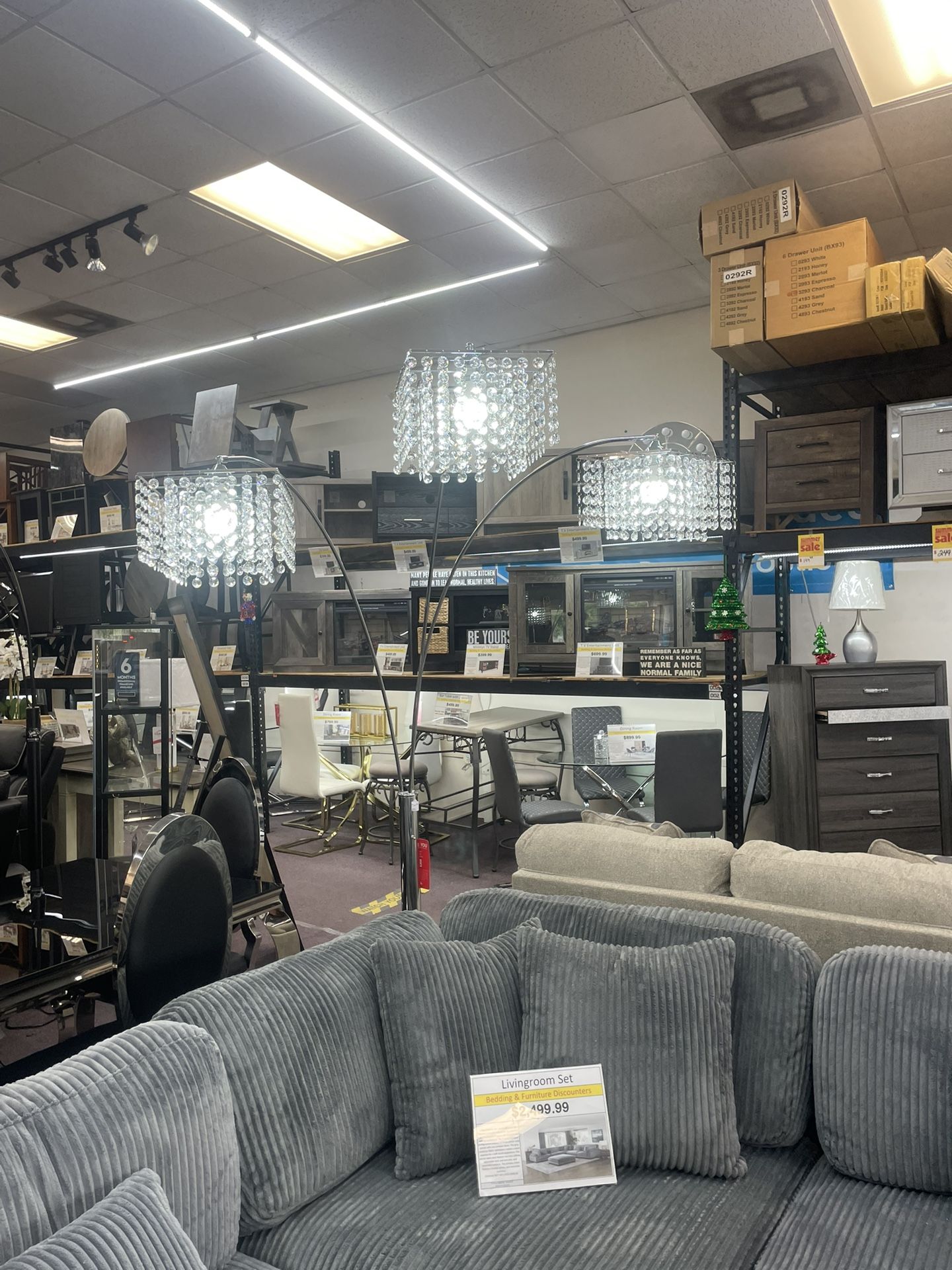 90-in Hanging Crystal Arc Floor Lamp Chrome