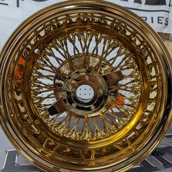 13x7 72 Crosslace All Golds Lowrider Rims