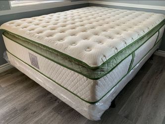 Queen Organic Elite Superior Hybrid Cool Gel Memory Foam Pillow Top 14inch Mattress