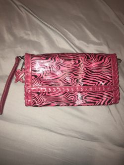 Pink zebra large clutch