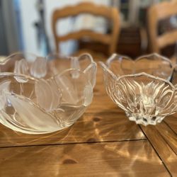 2-Piece Mikasa Crystal Bowl Set - Iconic 'Lotus' & 'Tulips Satin'