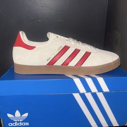 adidas Gazelle Terrace Manchester United Cream Red Gum Suede