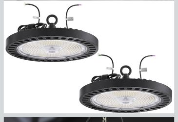 Sunco 2 Pack UFO LED High Bay Light, 240W, 5000K, 34800LM, Dimmable 100-277V, 0-10V, Ceiling Mount, Ultra Bright Commercial Shop Lights, Warehouse, Fa