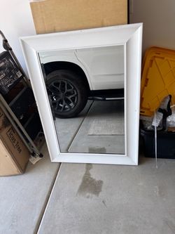 White Framed Wall Mirror