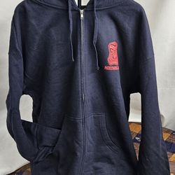 Men's Hoonigan Hoodie Jacket Dragster Tiki Graphic Rare Gascan Y2K Size 2XL Navy