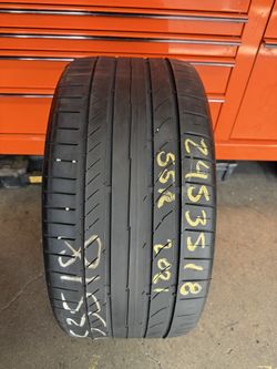 18” tire single continental 245/35/18 with free installation $65