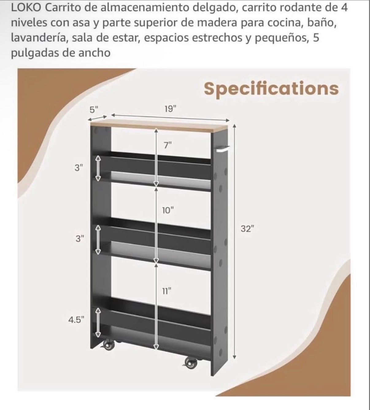 Grey Storage Cart