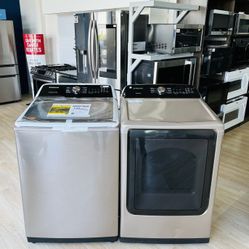 Samsung Top Loading Washer And Electric Dryer Set! DVE50TC-WA50TAC NYB