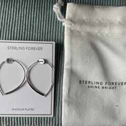 Sterling Forever Silver Hoop Earrings