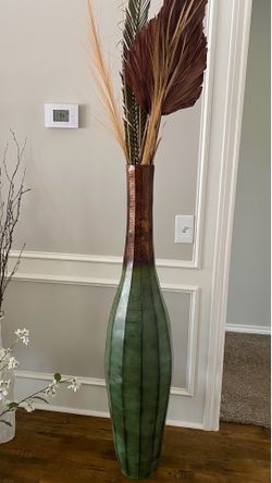 Unique, Tall 50” Floor Vase, Overall Arrangement is +6ft tall