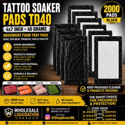 Tattoo Soaker Pads TD40 Black 2000-Pack