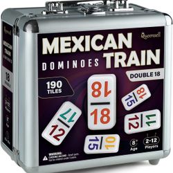Queensell Mexican Train Dominoes Set with Numbers