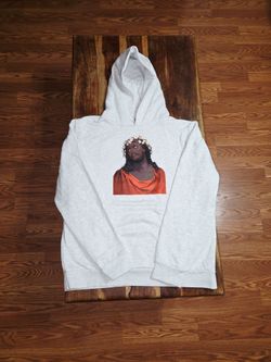 Denim Tears Men's "Crown Made Of Cotton" Gray Pullover Hoodie. Size 2X-Large