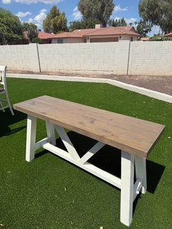 Farmhouse Wood Table with White Base