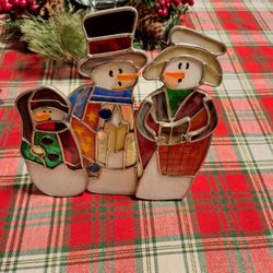 Stain Glass Snowmen 
