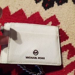 MICHAEL KORS CREDIT CARD WALLET WRISTLET  WHITE 
