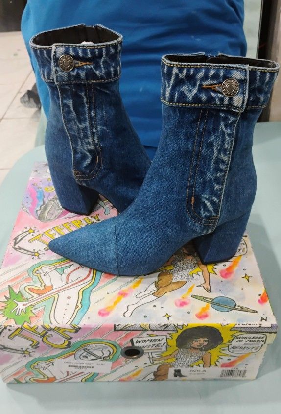Jeffrey Campbell FINITE-JN Blue Denim Heels