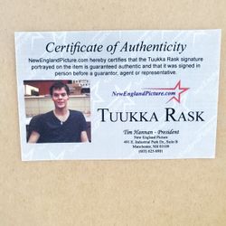 Signed Tuukka Rask Jersey With Signed Picture In Authenticity Paper 