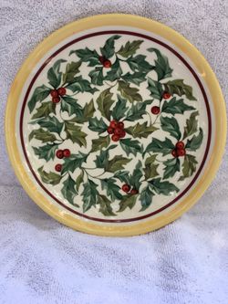 Longaberger American Holly Lunch Plate