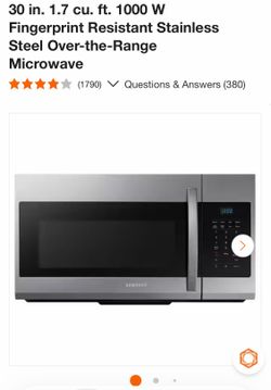 30 in. 1.7 cu. ft. 1000 W Fingerprint Resistant Stainless Steel Over-the-Range Microwave