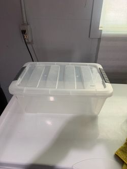 Clear Plastic Storage Bin with Lid