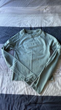 Light Blue Thumbhole Long Sleeve Top