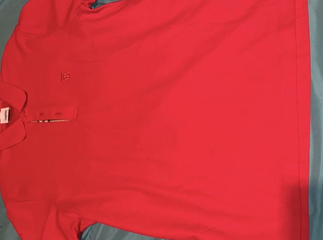 Red Burberry shirt size large!