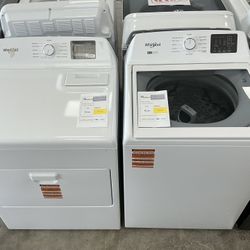 Whirlpool 4.3 cu. ft. Glass Lid Washer w/Removable Agitator; 7.0 cu. ft. Vented Electric Dryer w/Wrinkle Shield