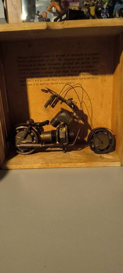 Steam punk style motorcycle sculpture