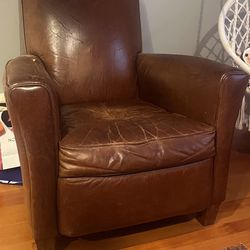 Well Loved American Leather Club Chair