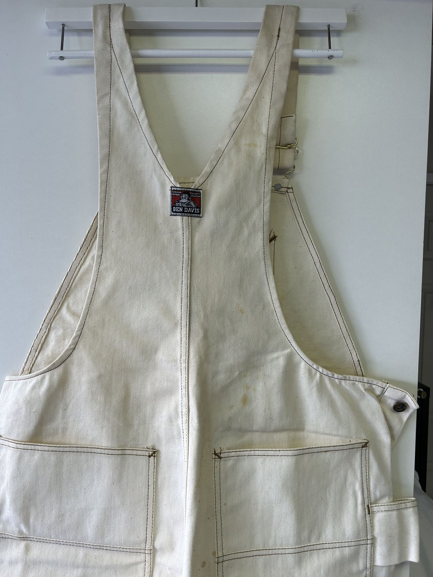 Vtg Ben Davis Painters Overalls 60s 70s White. made in usa ! NOS BEN DAVIS Painter's Overalls ホワイト