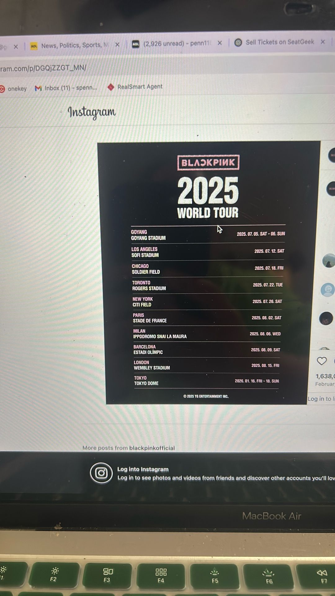 BLACKPINK Tickets At CItifield In NY July 26 ,2025